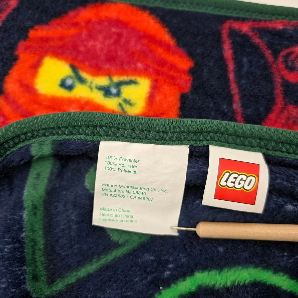 LEGO Ninjago Throw Blanket Kids Kai Lloyd Fleece Graphic Navy Blue 38in x 50in